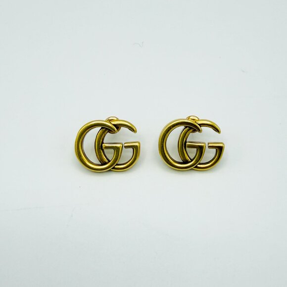 3773 GUCCI JEWELRY GG EARRINGS GOLDEN TONE WITH COMPLETE PACKAGING - Picture 4 of 10